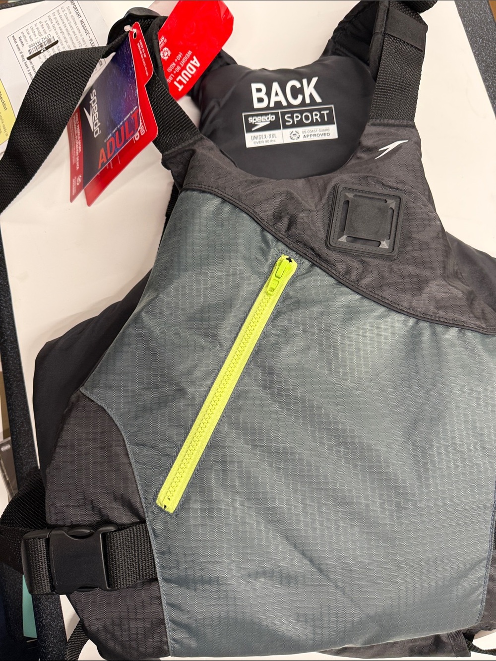 NEW Speedo Grey and Neon Yellow Sport Life S/M